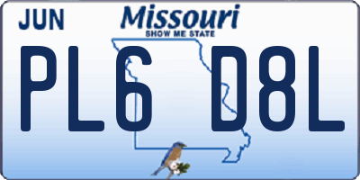 MO license plate PL6D8L