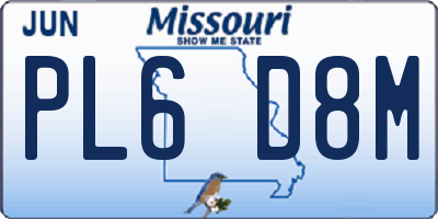 MO license plate PL6D8M