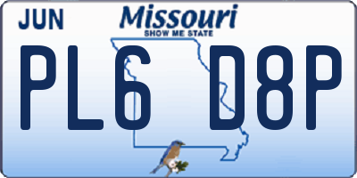 MO license plate PL6D8P