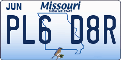 MO license plate PL6D8R