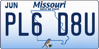 MO license plate PL6D8U