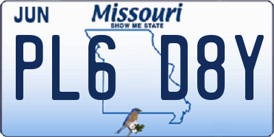 MO license plate PL6D8Y