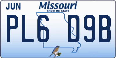 MO license plate PL6D9B