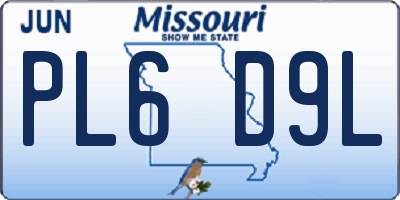 MO license plate PL6D9L