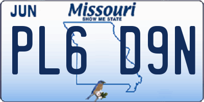 MO license plate PL6D9N