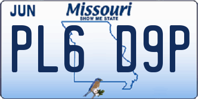 MO license plate PL6D9P