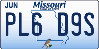 MO license plate PL6D9S