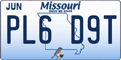 MO license plate PL6D9T