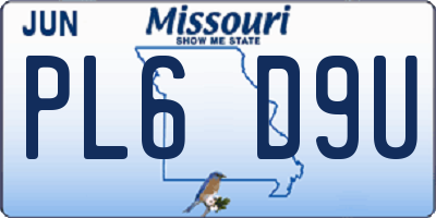 MO license plate PL6D9U