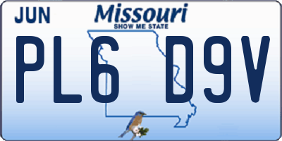 MO license plate PL6D9V