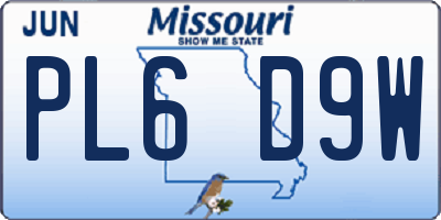 MO license plate PL6D9W
