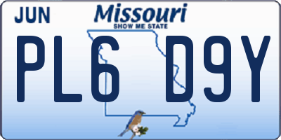 MO license plate PL6D9Y