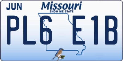 MO license plate PL6E1B