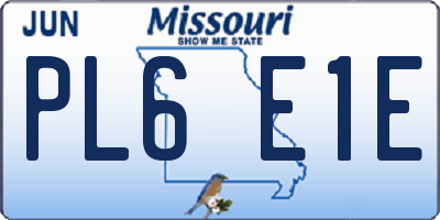MO license plate PL6E1E
