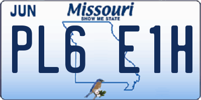 MO license plate PL6E1H