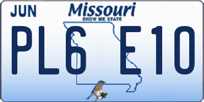 MO license plate PL6E1O