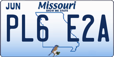 MO license plate PL6E2A