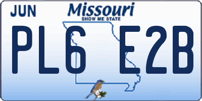 MO license plate PL6E2B