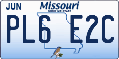 MO license plate PL6E2C