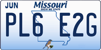 MO license plate PL6E2G