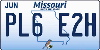 MO license plate PL6E2H