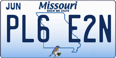 MO license plate PL6E2N