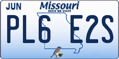 MO license plate PL6E2S