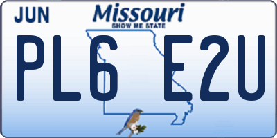 MO license plate PL6E2U