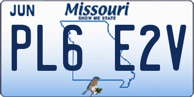 MO license plate PL6E2V