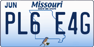 MO license plate PL6E4G