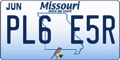 MO license plate PL6E5R