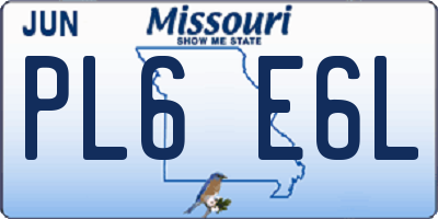 MO license plate PL6E6L