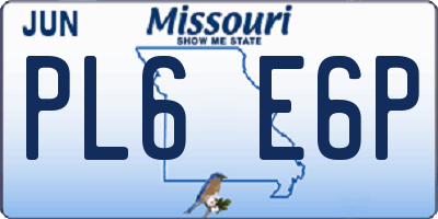MO license plate PL6E6P