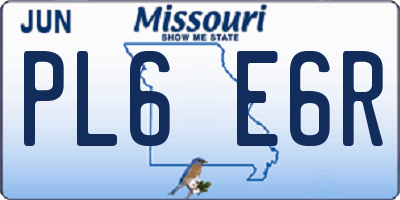 MO license plate PL6E6R