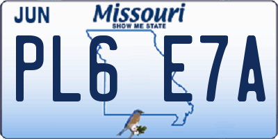 MO license plate PL6E7A