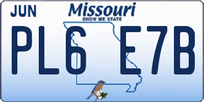 MO license plate PL6E7B