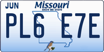 MO license plate PL6E7E