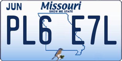 MO license plate PL6E7L