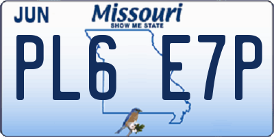 MO license plate PL6E7P