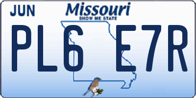 MO license plate PL6E7R