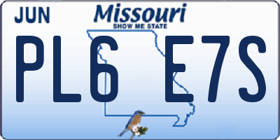 MO license plate PL6E7S