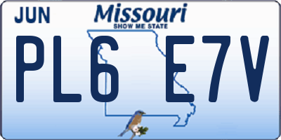 MO license plate PL6E7V