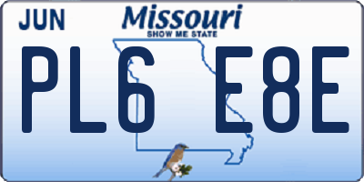 MO license plate PL6E8E