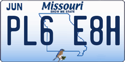 MO license plate PL6E8H