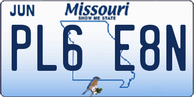 MO license plate PL6E8N