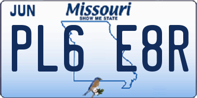 MO license plate PL6E8R