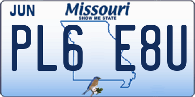 MO license plate PL6E8U