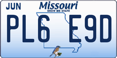 MO license plate PL6E9D