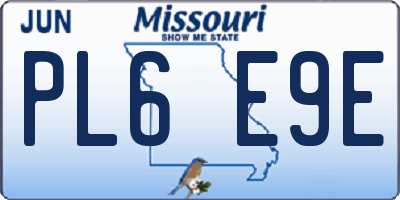 MO license plate PL6E9E