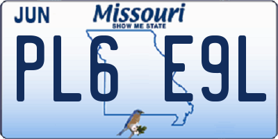 MO license plate PL6E9L